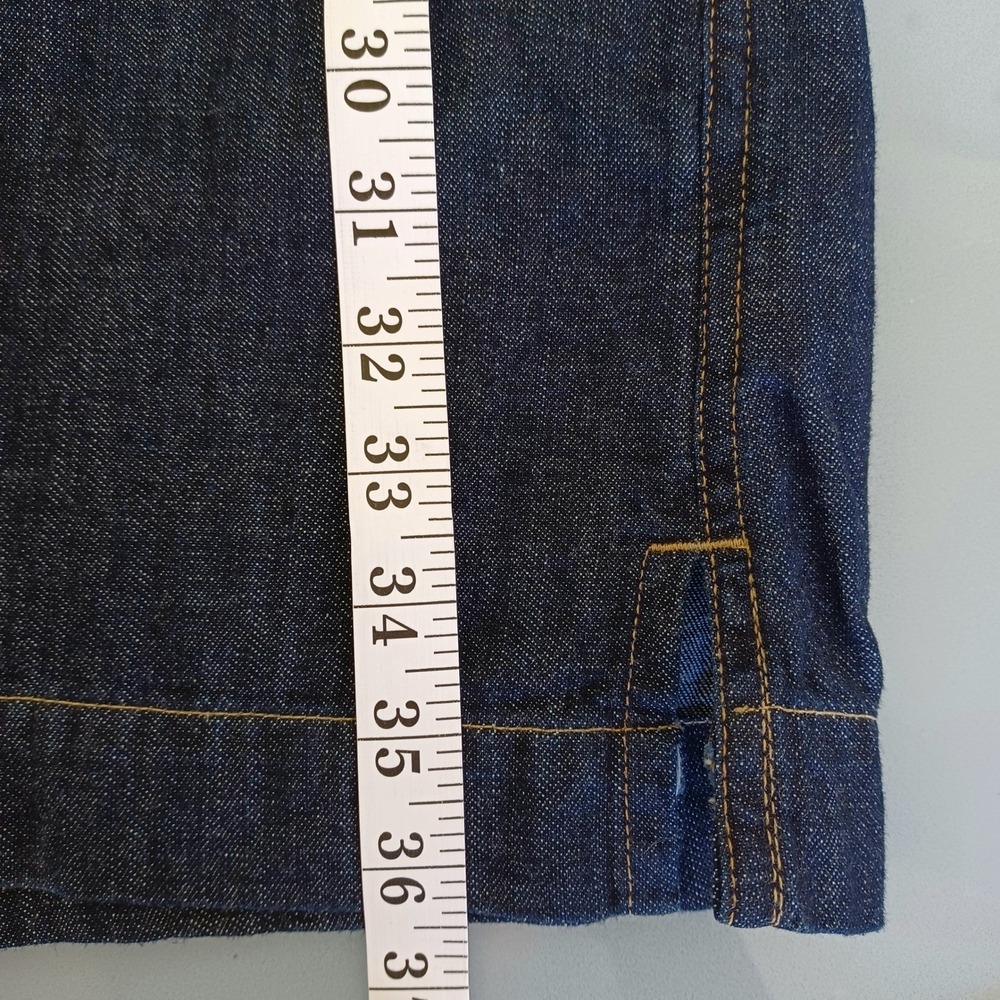 Lauren Ralph Lauren Womens Petite Medium Dark Wash Denim V-Neck Shift Dress PM - Picture 9 of 12